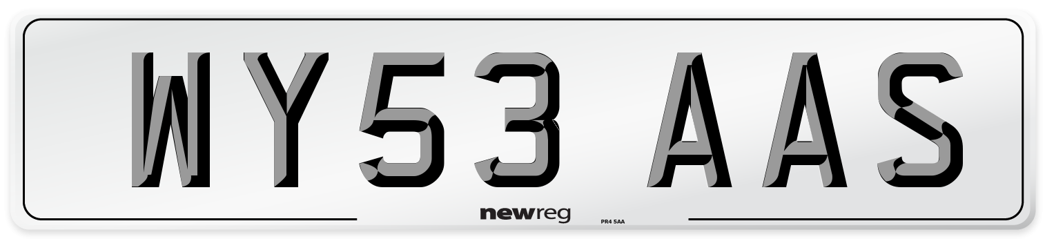 WY53 AAS Number Plate from New Reg